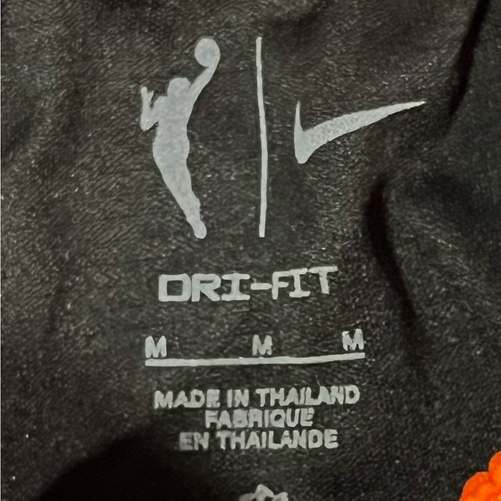 Nike WNBA Black and Orange Athletic Shorts with Striped Trim - Picture 3 of 5